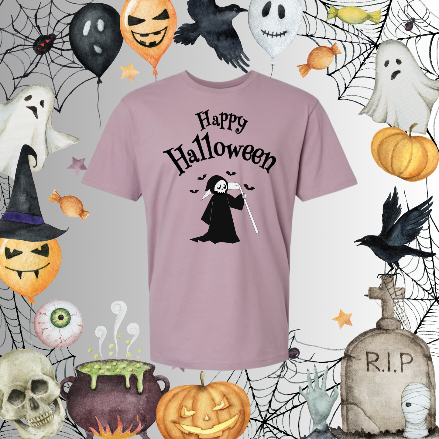 Adult Happy Halloween Reaper Tee