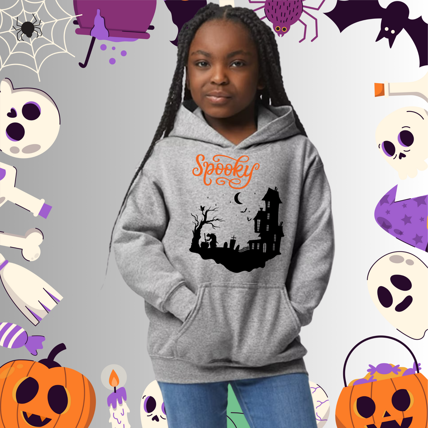 Youth Spooky Halloween Hoodie