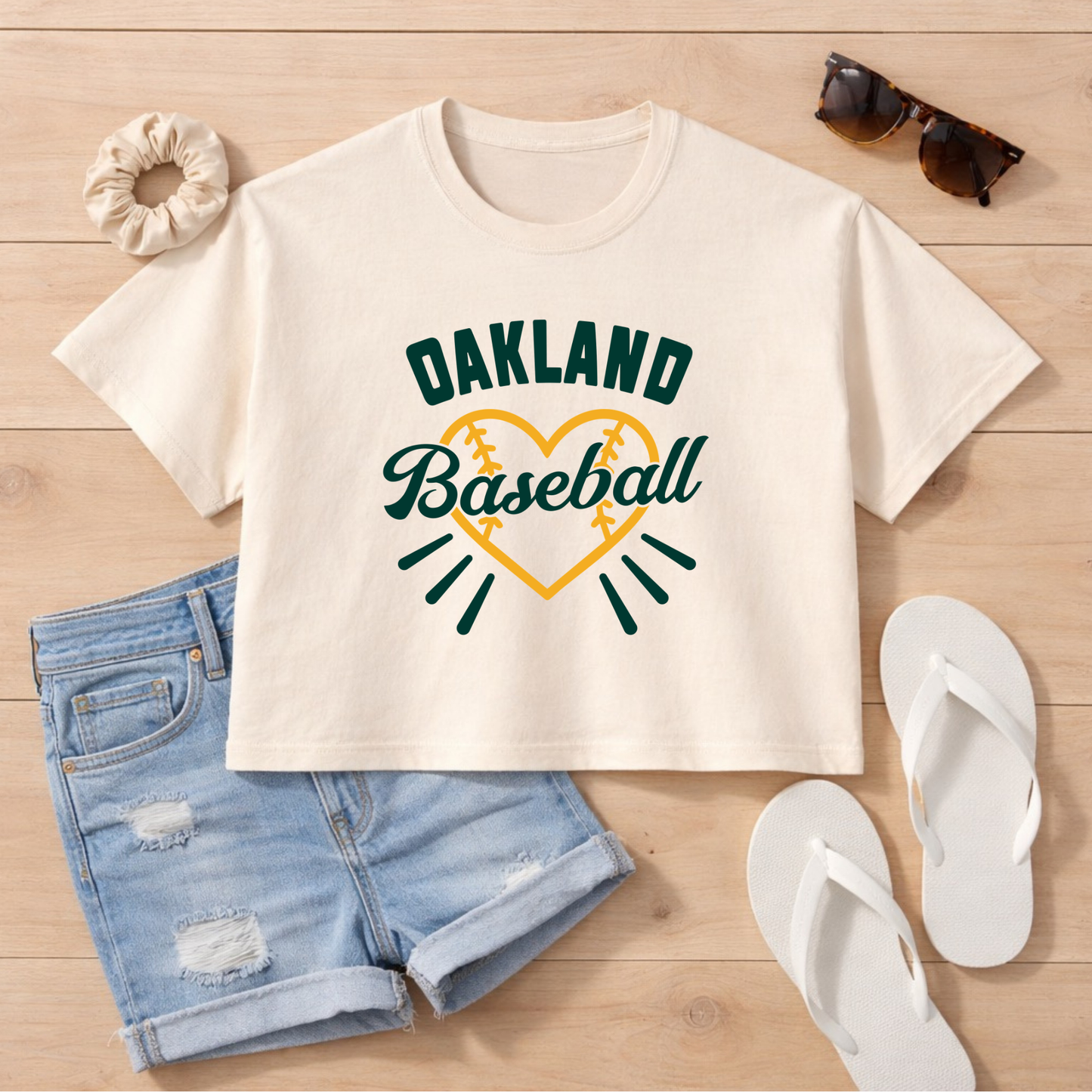 Oakland 💛Baseball Comfort Colors Boxy Crop