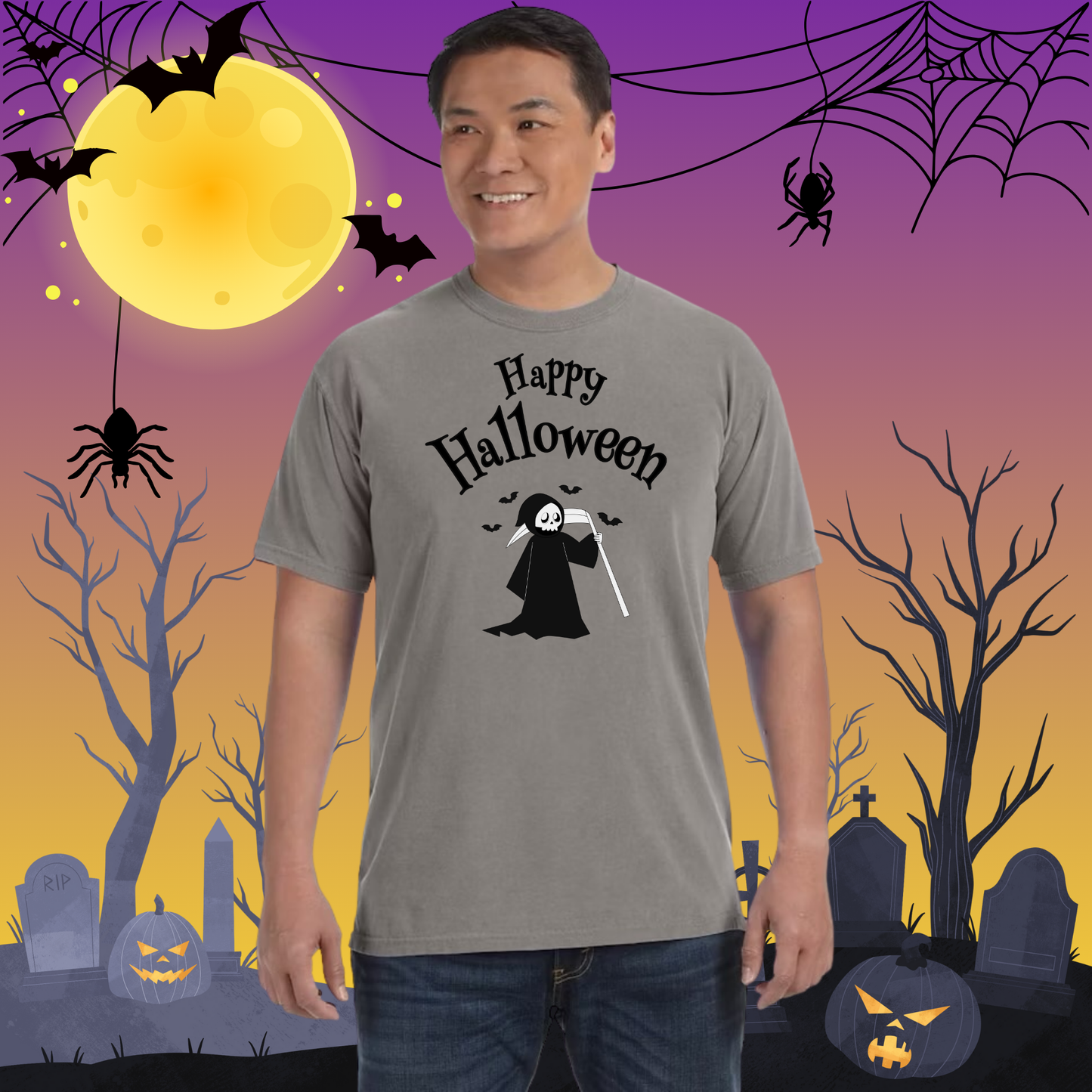 Adult CC Happy Halloween Reaper Tee