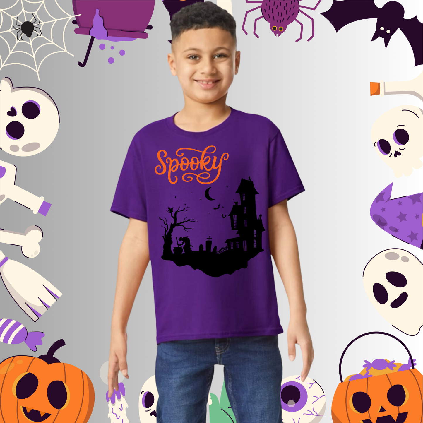 Youth Spooky Halloween Tee