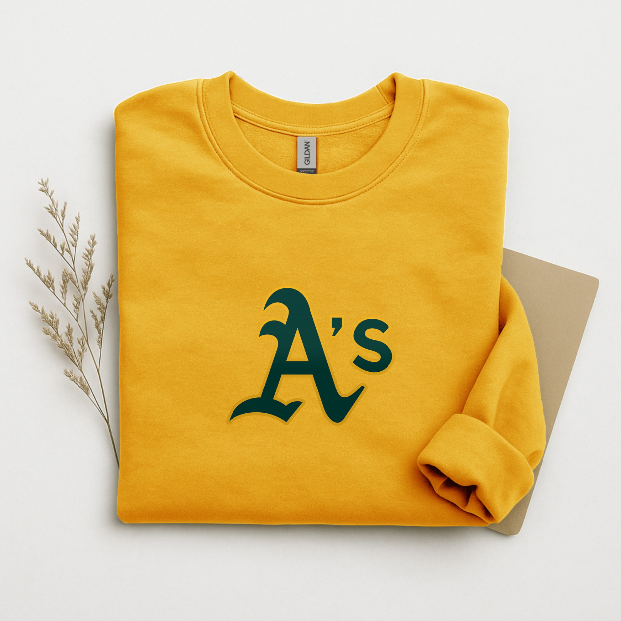 A’s Logo Gildan Sweatshirt Cotton