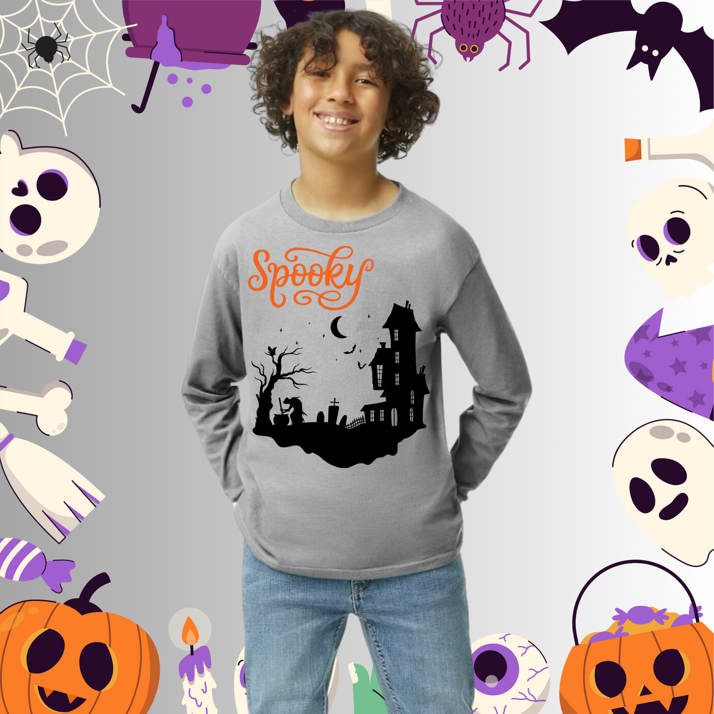Youth Spooky Halloween Long Sleeve