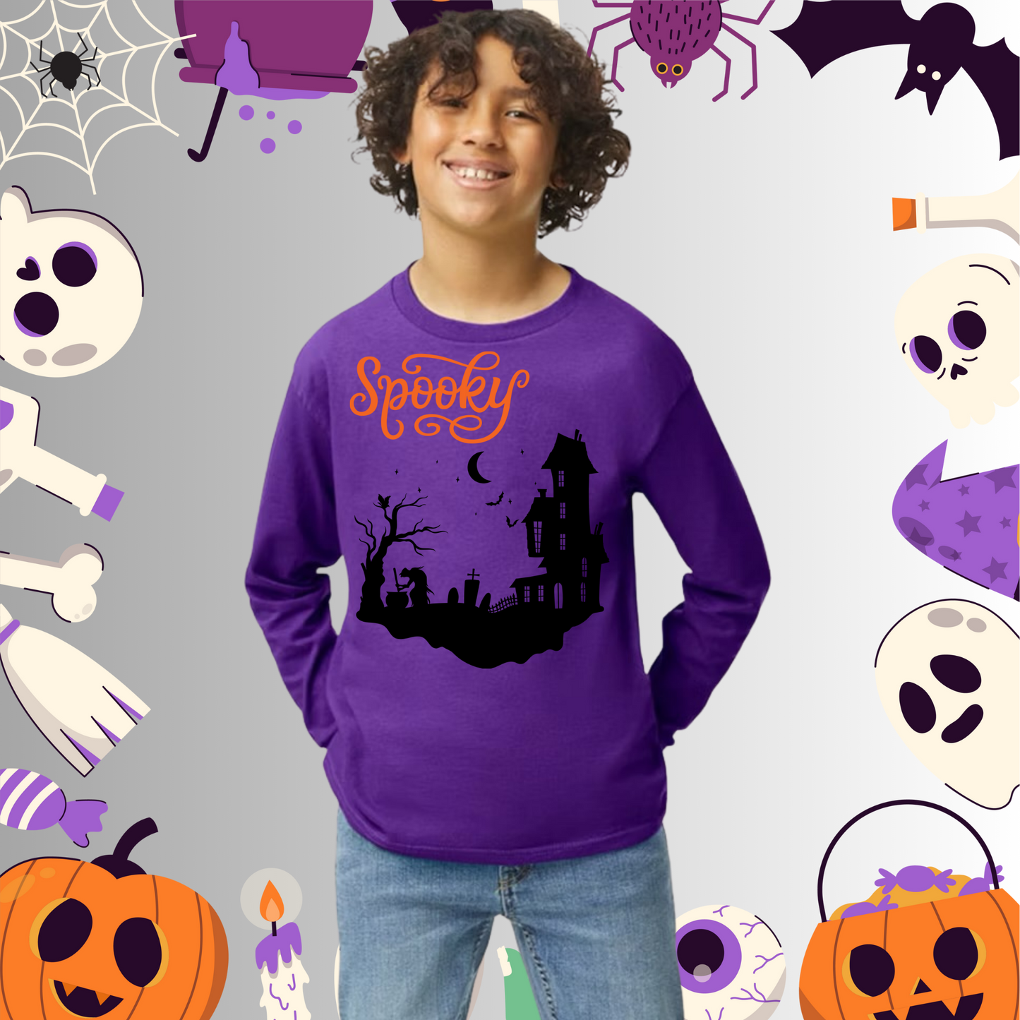 Youth Spooky Halloween Long Sleeve