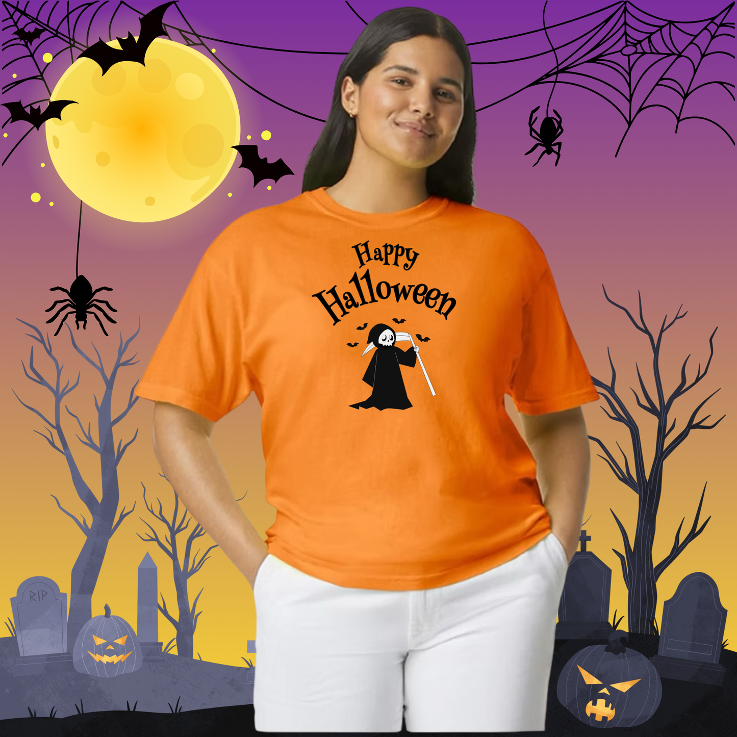 Adult CC Happy Halloween Reaper Tee