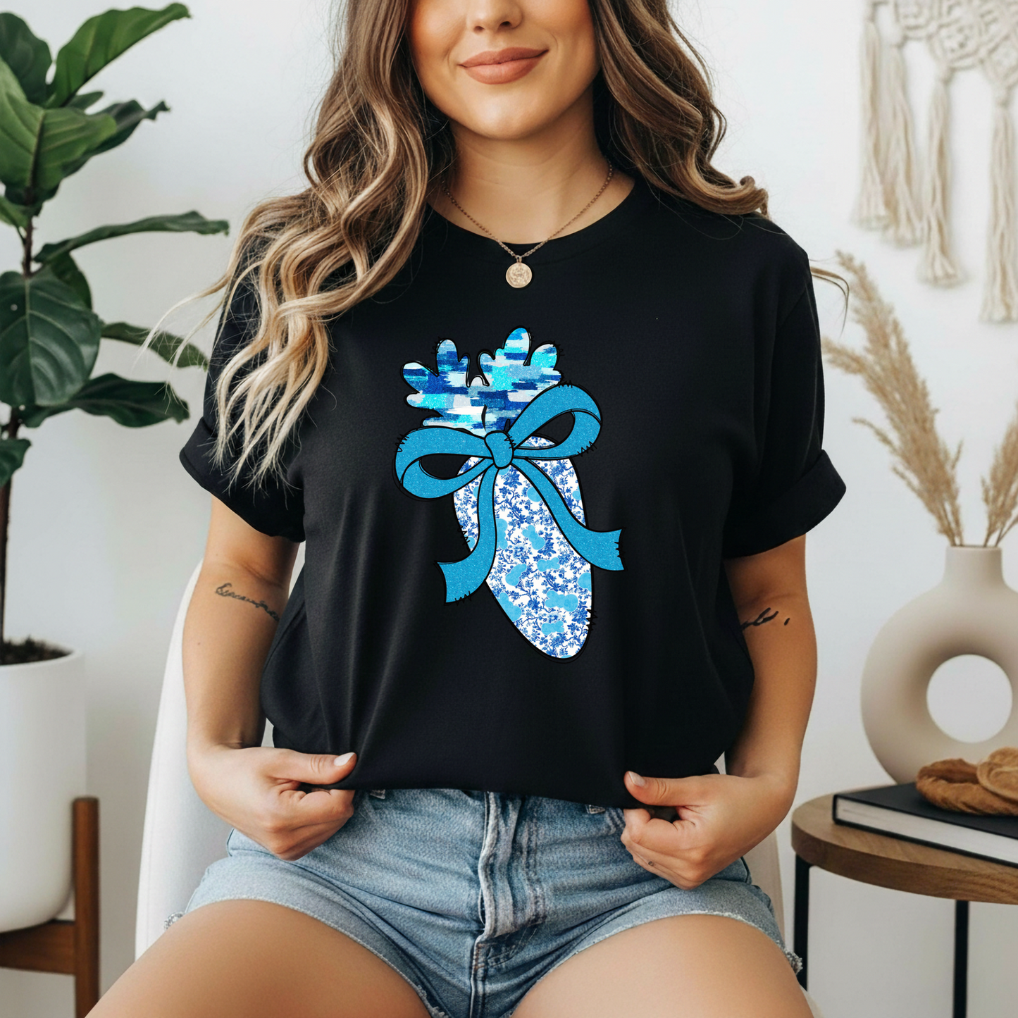 Carrot Blue Floral Gildan