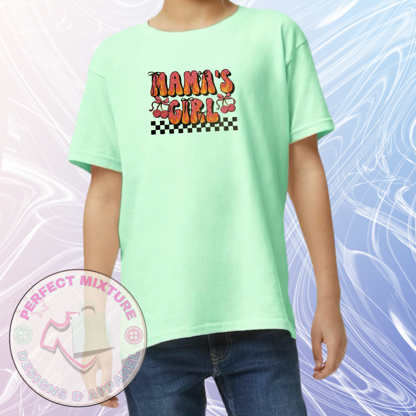 Mamas Girl Cherry Design Youth Tee
