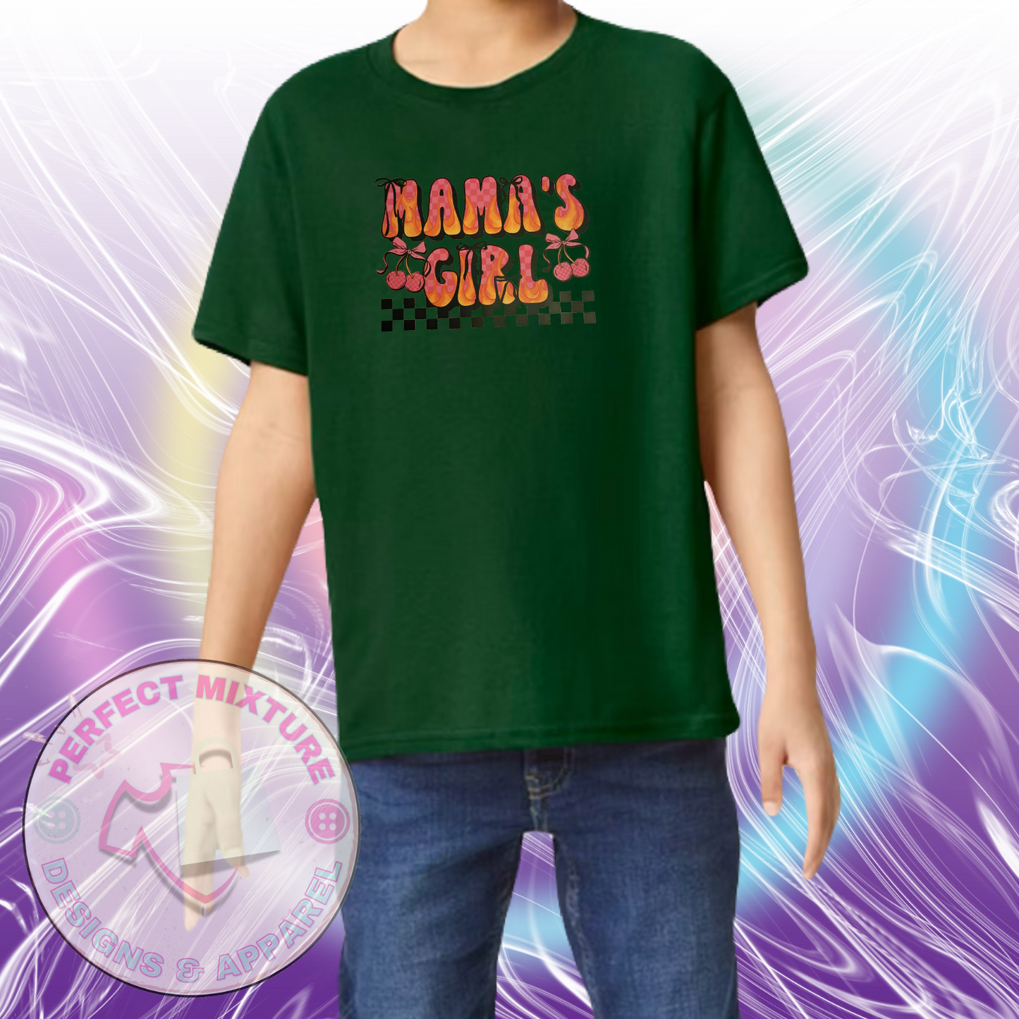 Mamas Girl Cherry Design Youth Tee