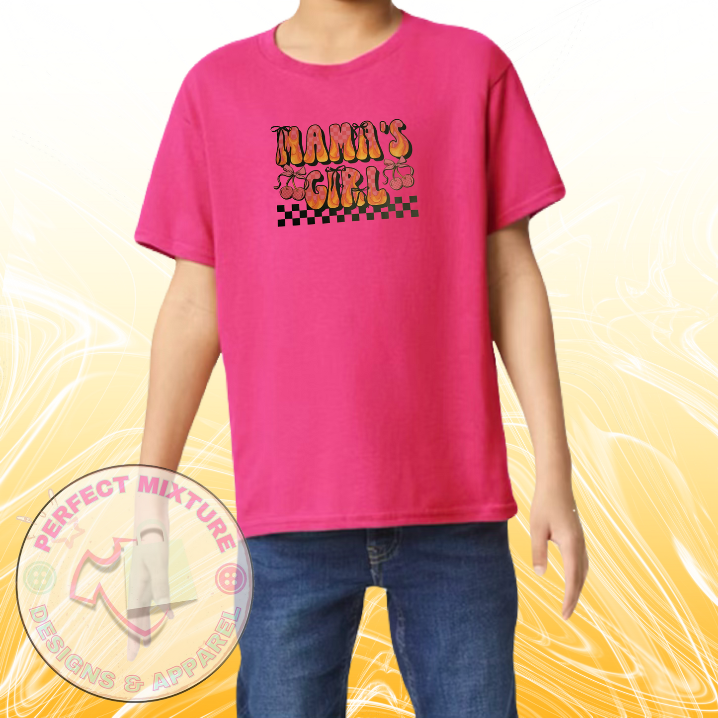 Mamas Girl Cherry Design Youth Tee