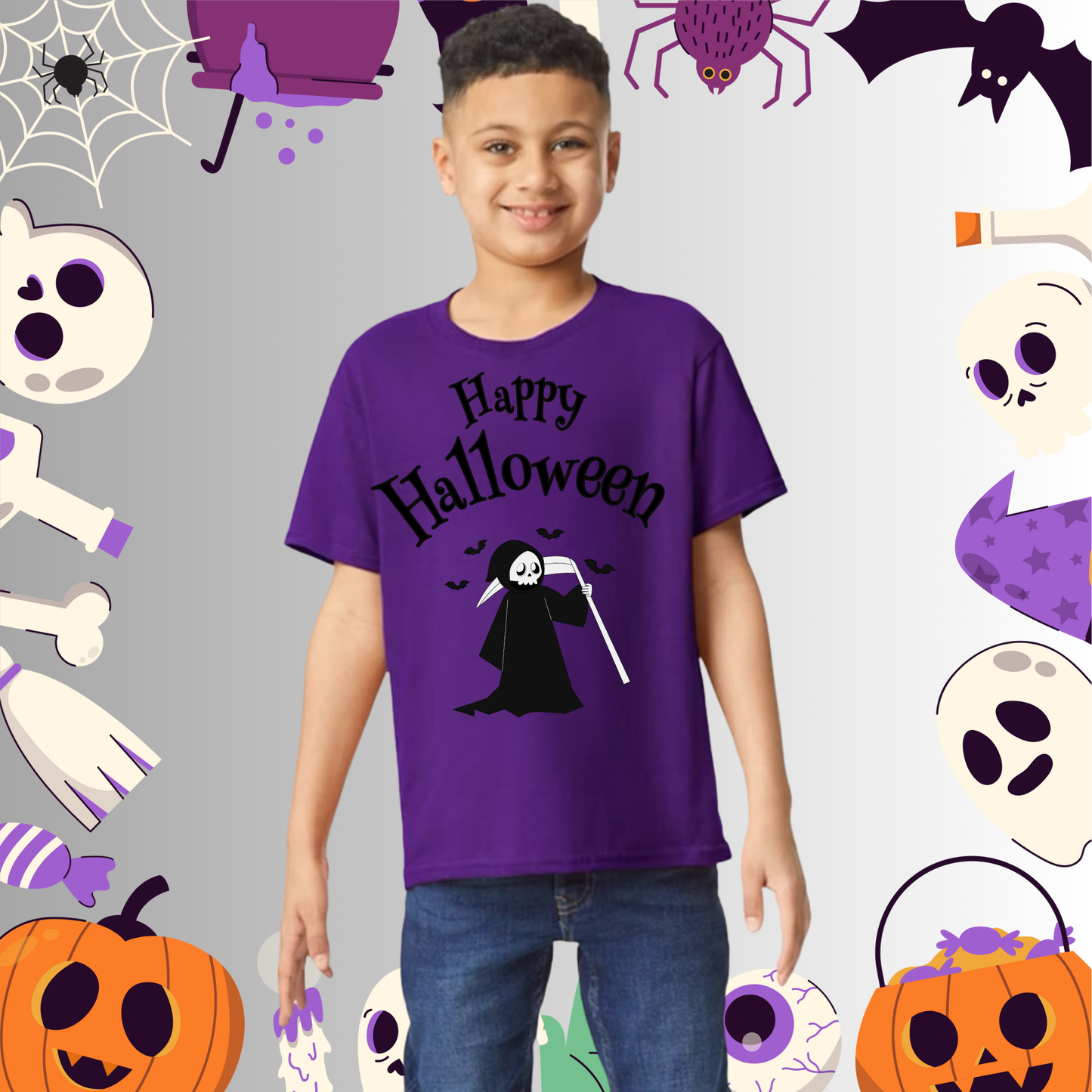 Youth Happy Halloween Reaper Tee