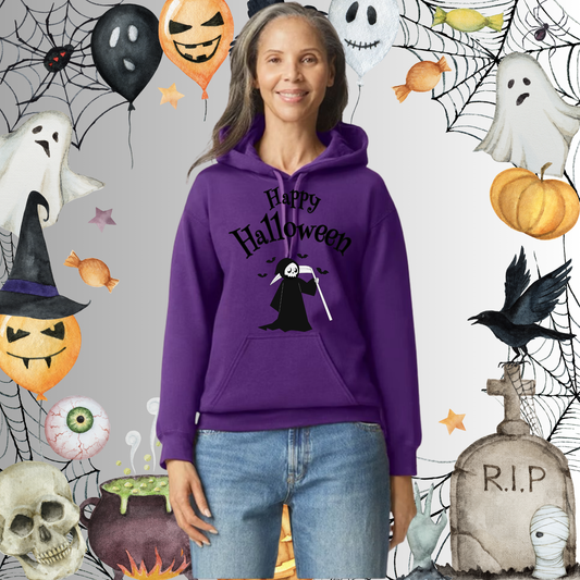 Adult Happy Halloween Reaper Hoodie