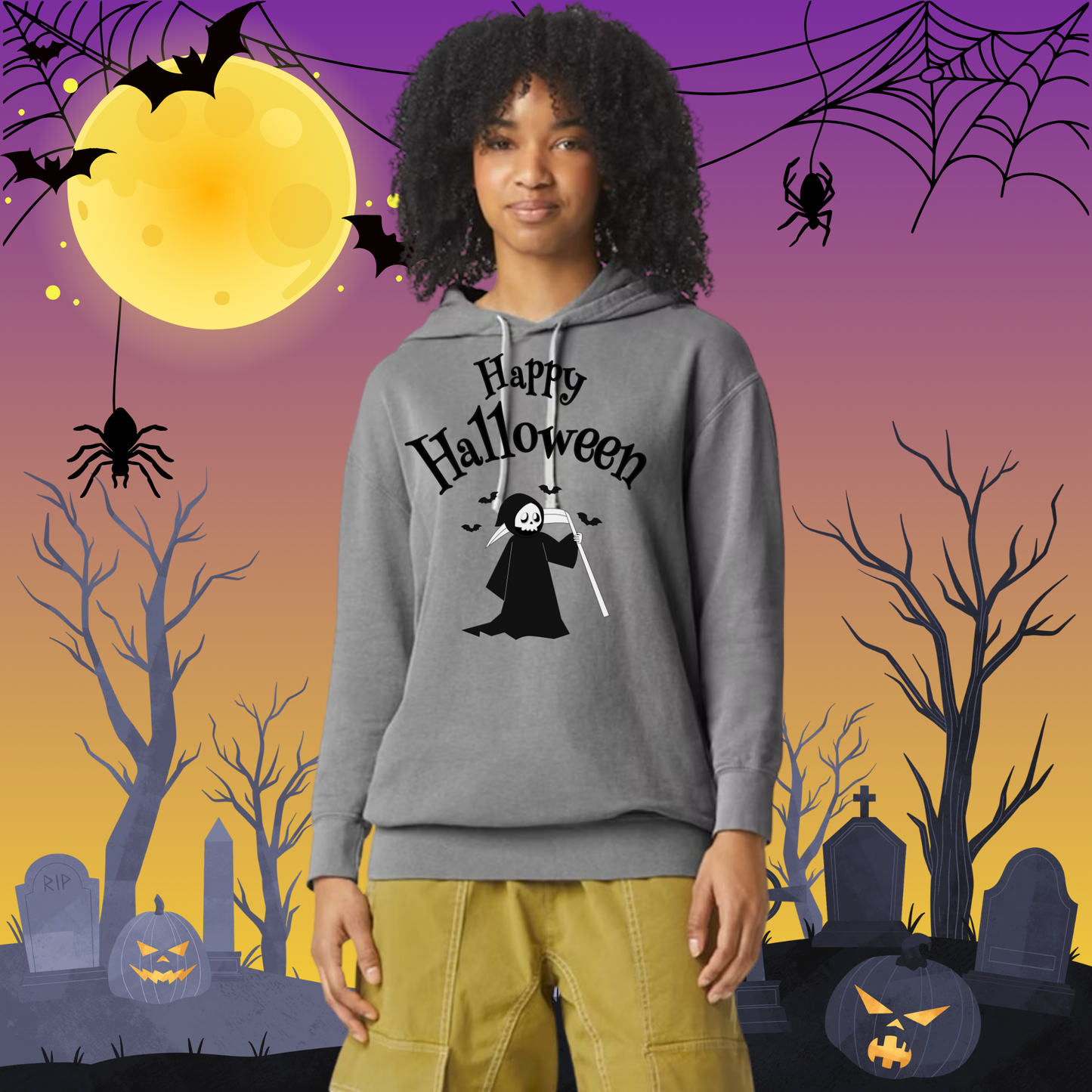 Adult CC Happy Halloween Reaper Hoodie