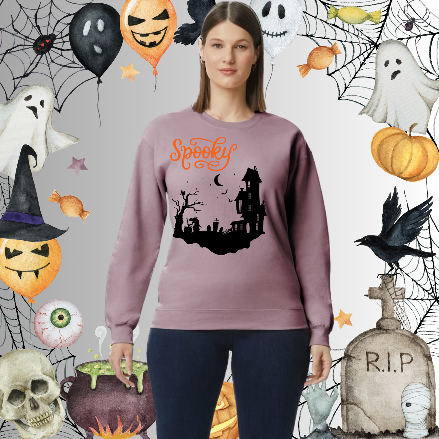 Adult Spooky Halloween Sweatshirt