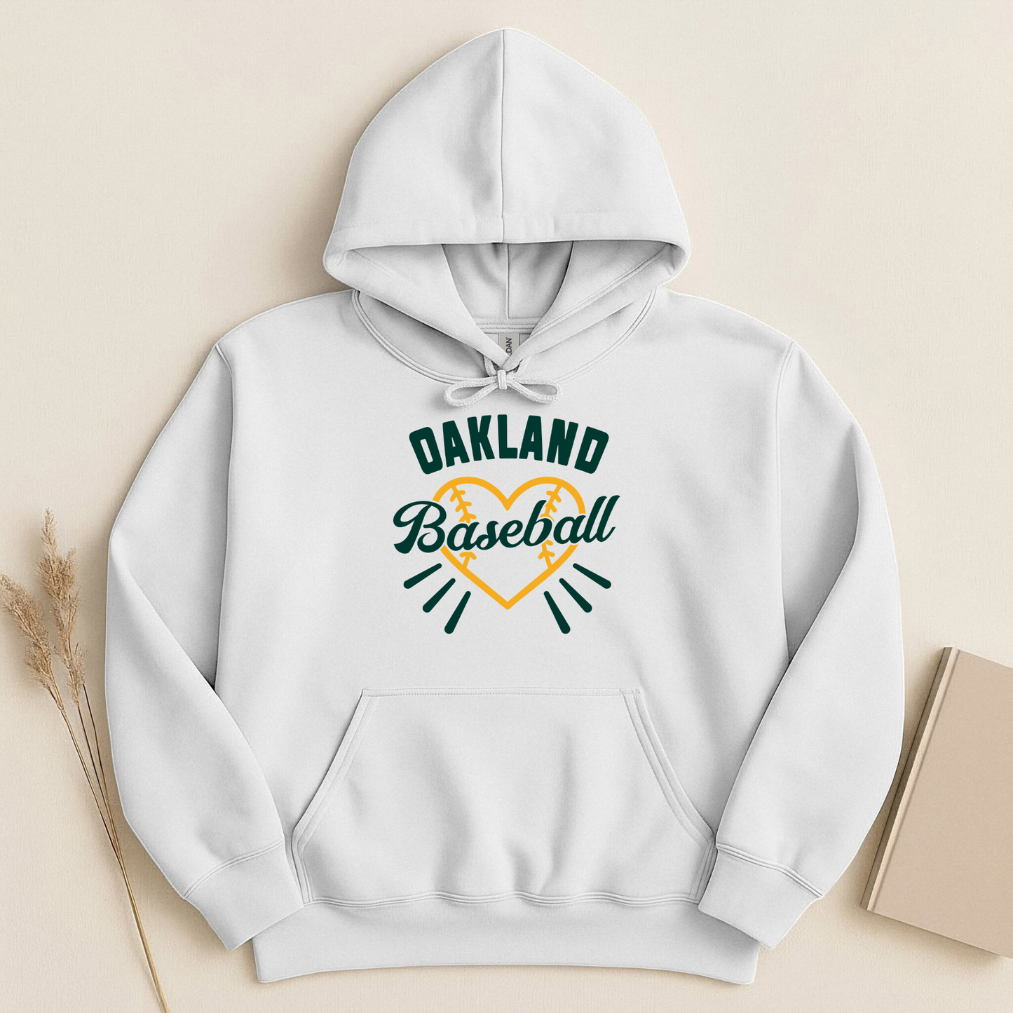 Oakland 💛 Baseball Gildan Hoodie Cotton