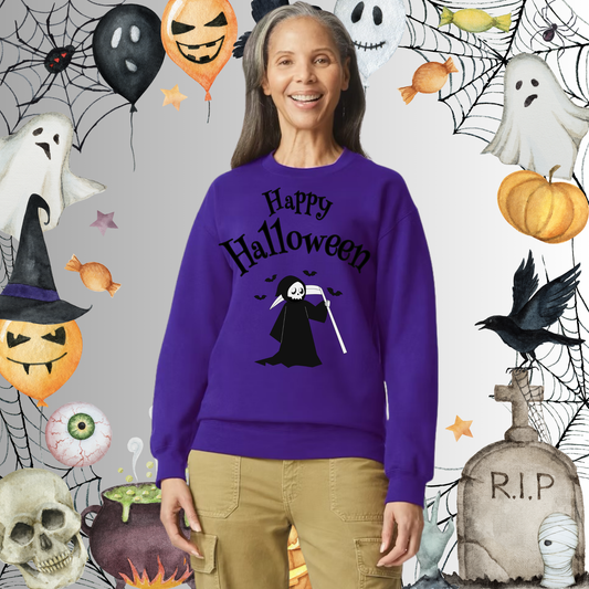 Adult Happy Halloween Reaper Sweatshirt