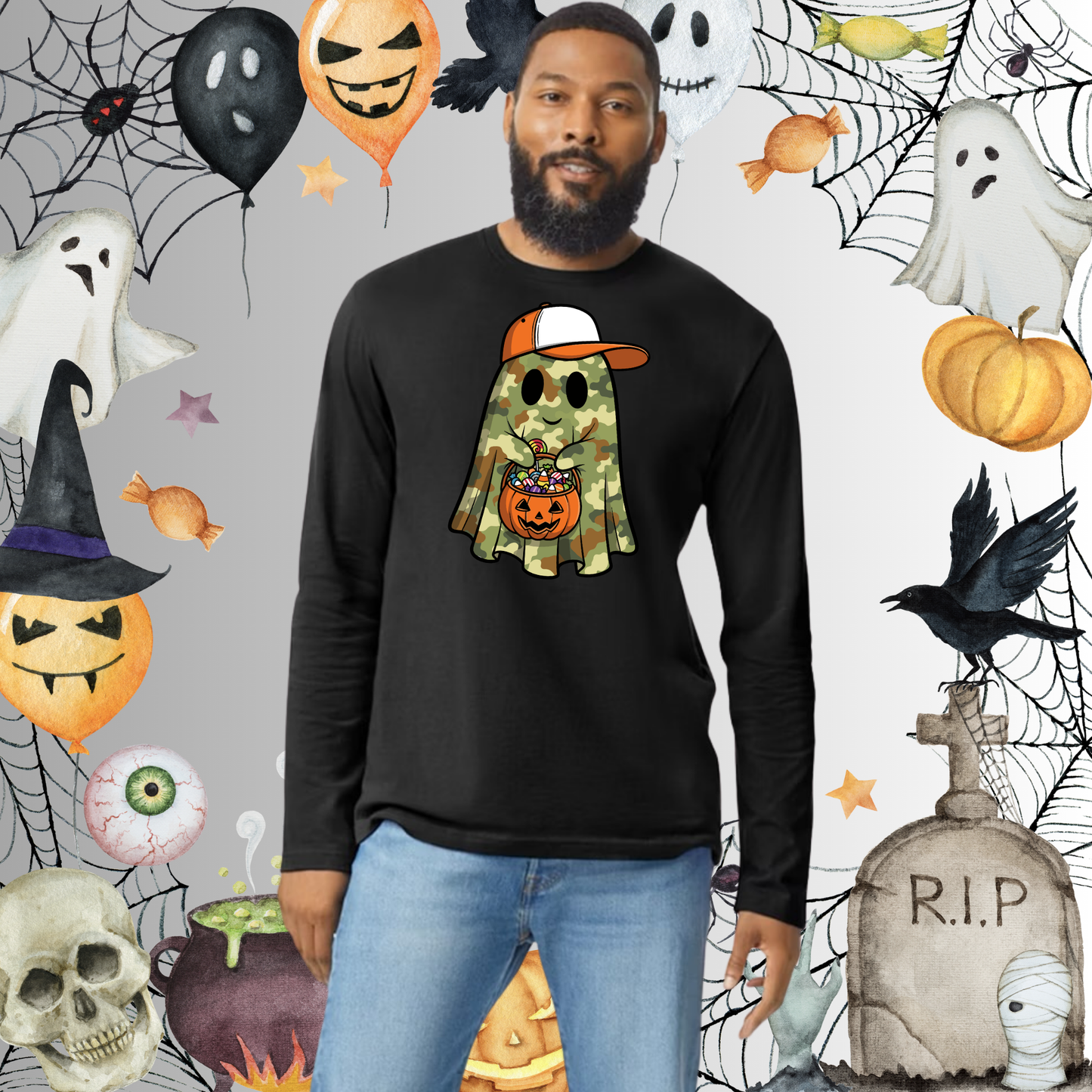 Adult Camo Ghost Long Sleeve