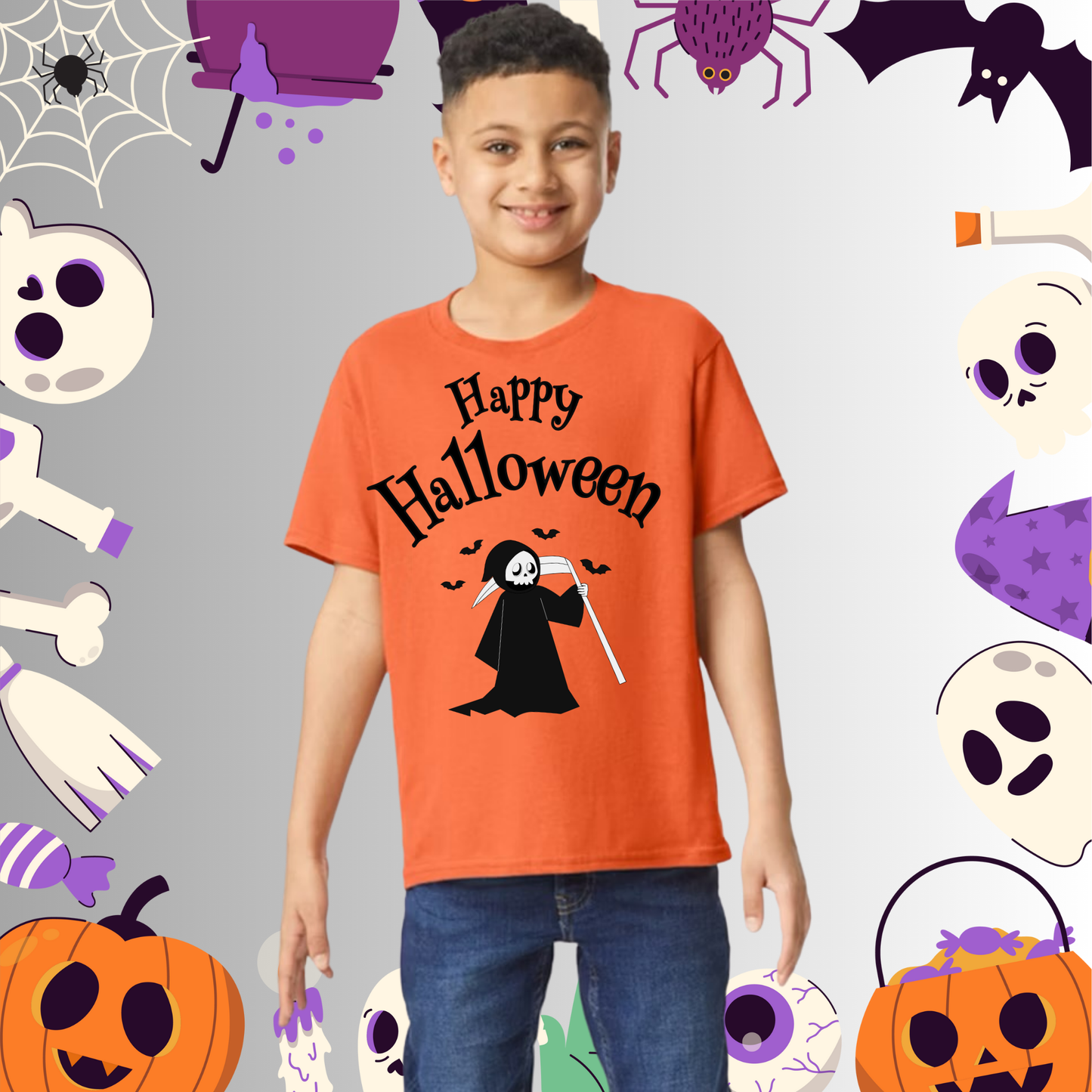 Youth Happy Halloween Reaper Tee