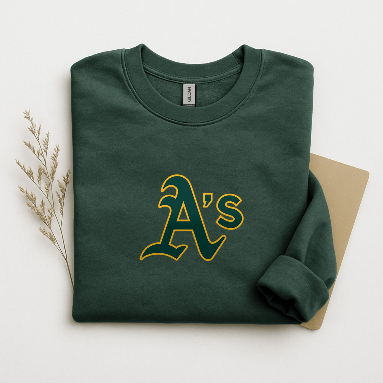 A’s Logo Gildan Sweatshirt Cotton