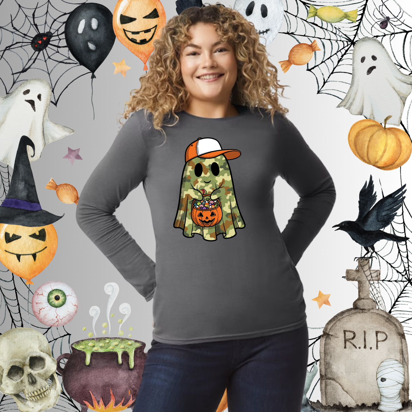 Adult Camo Ghost Long Sleeve