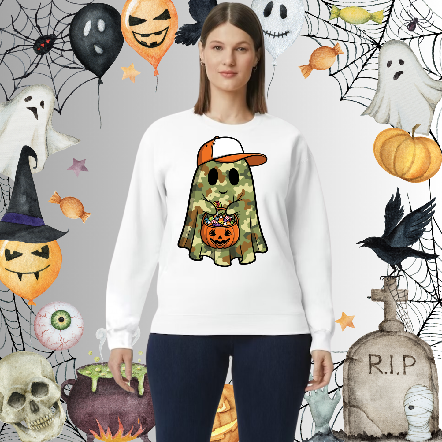 Adult Camo Ghost Sweatshirt