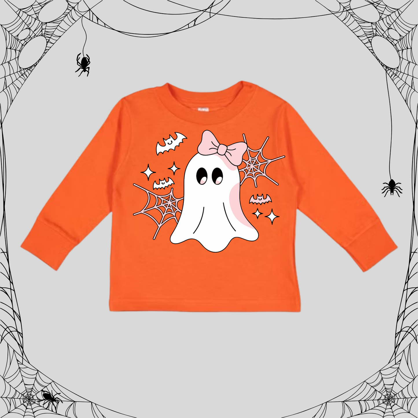 Toddler Cute Ghost Pink Bow Sweatshirt