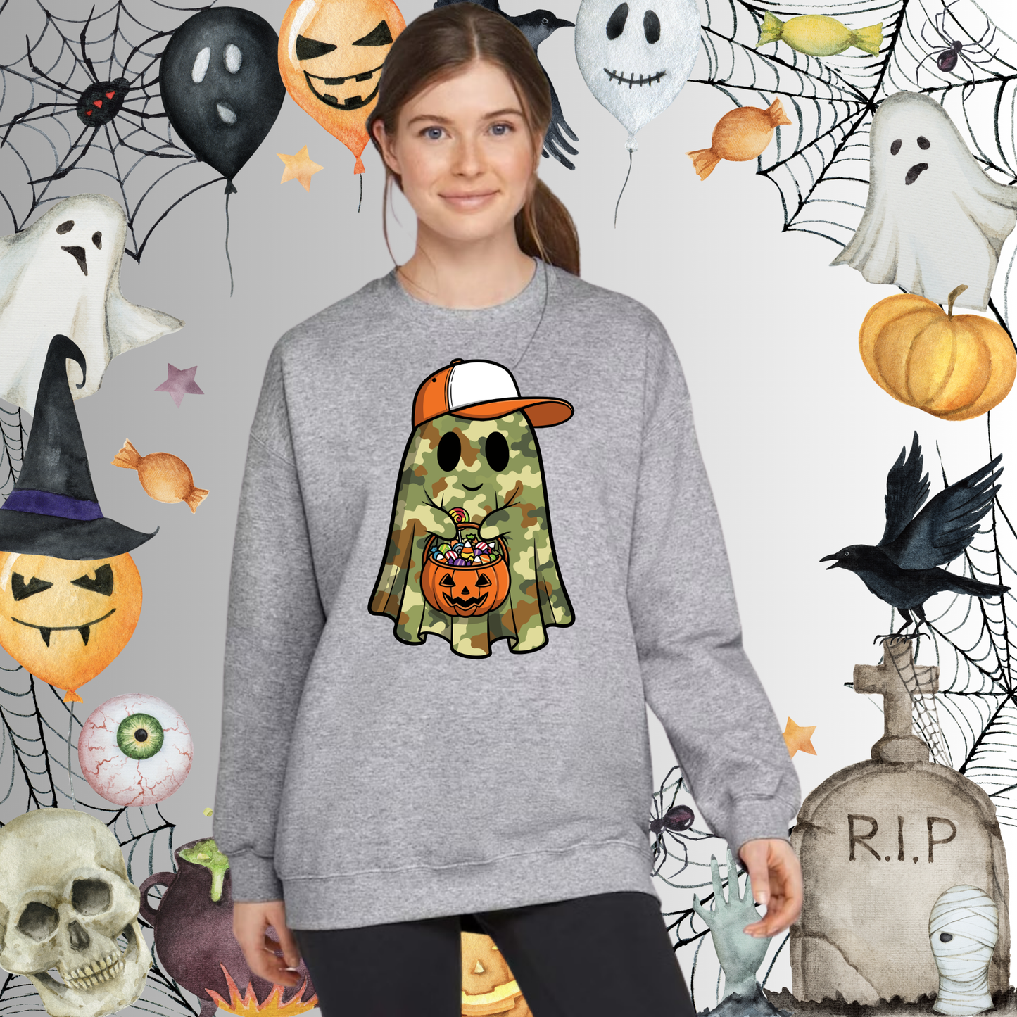 Adult Camo Ghost Sweatshirt