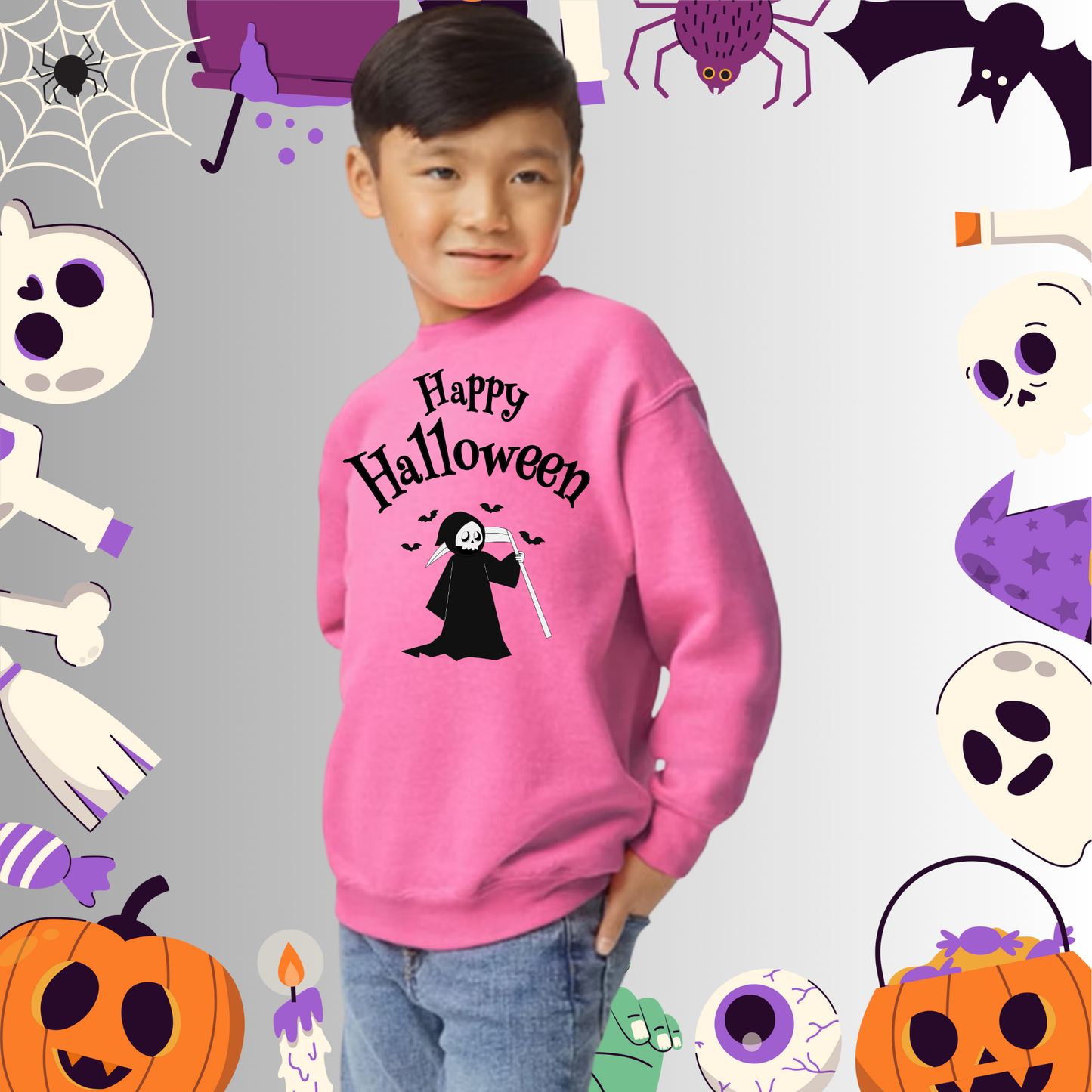 Youth Happy Halloween Reaper Sweatshirt