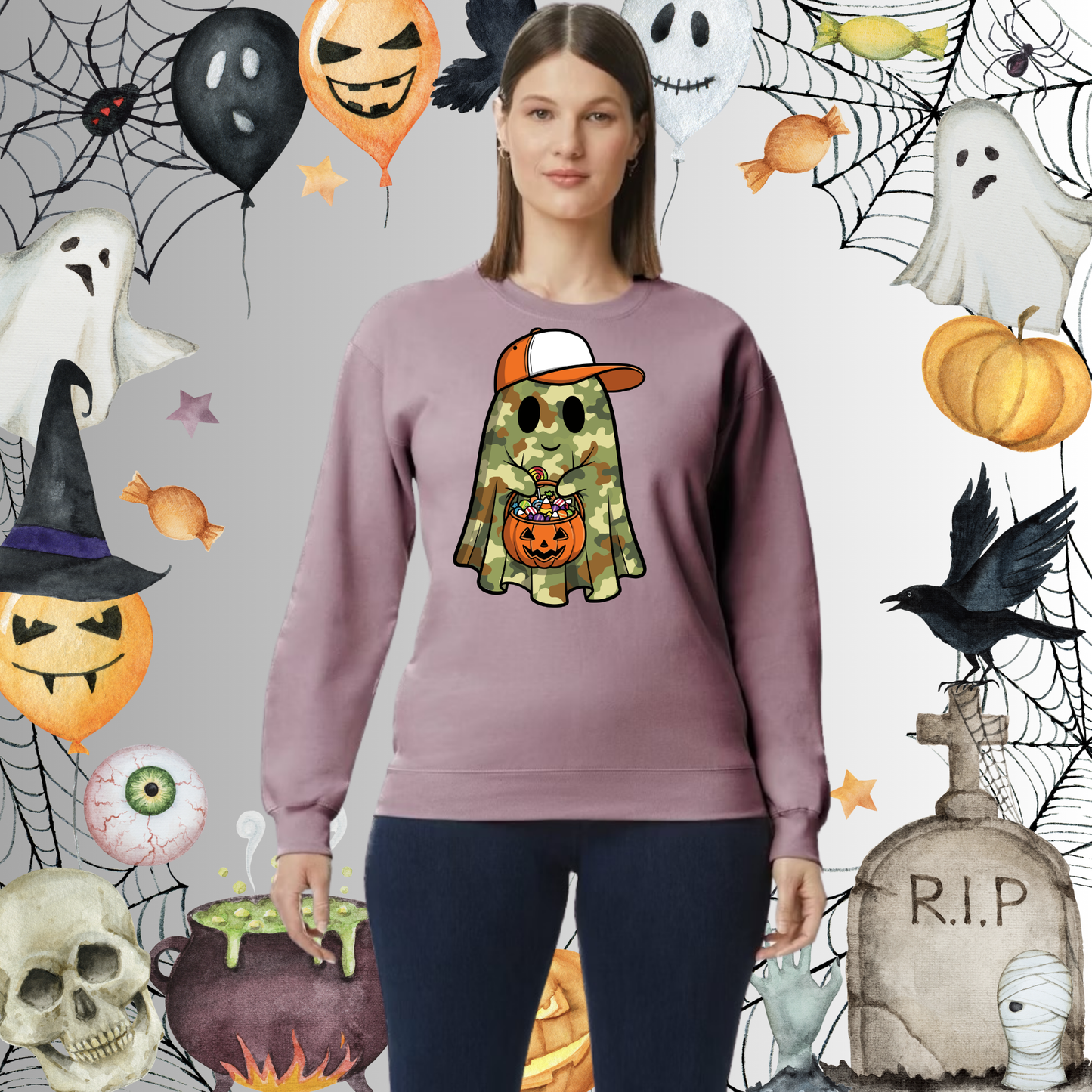 Adult Camo Ghost Sweatshirt