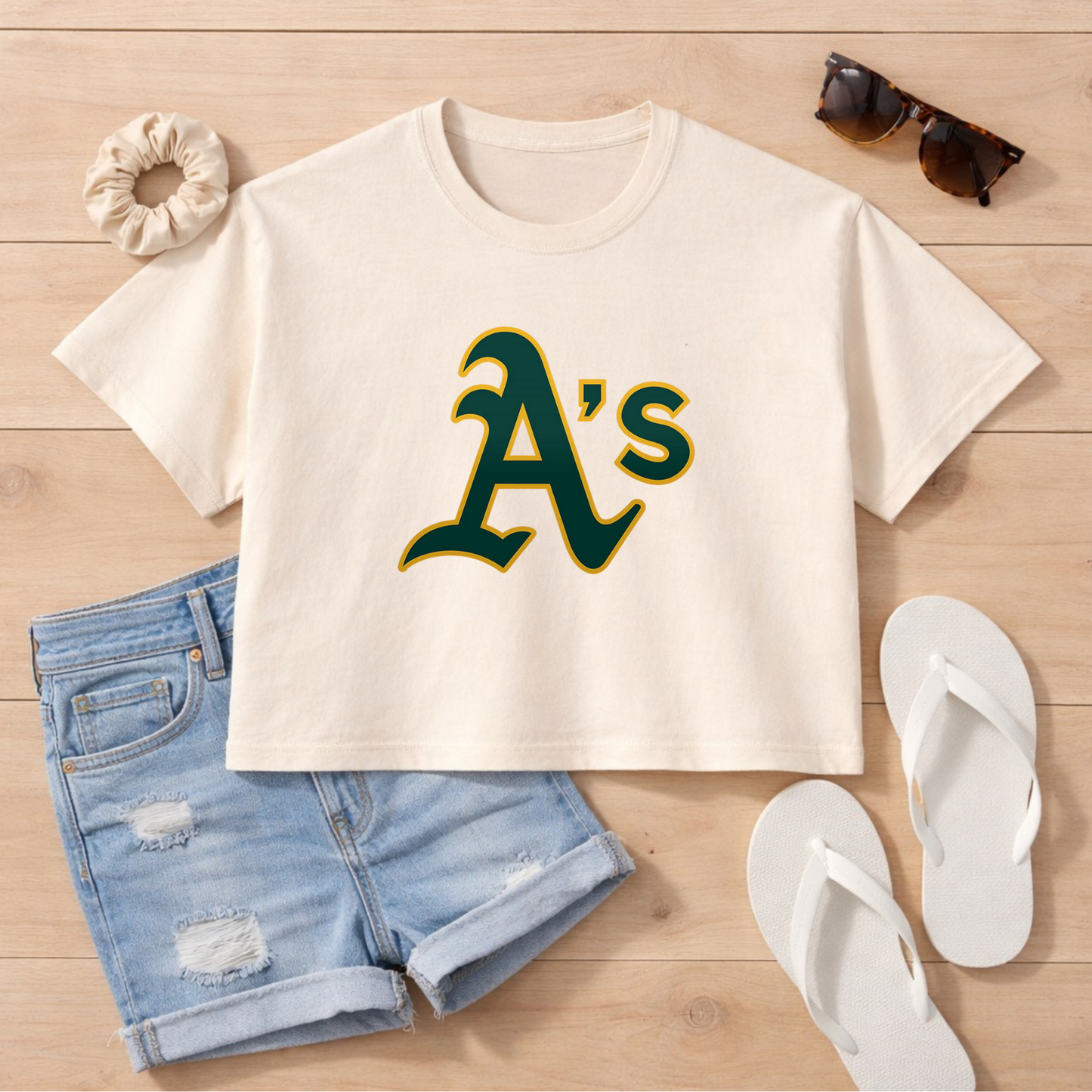 A’s Logo Comfort Color Boxy Crop