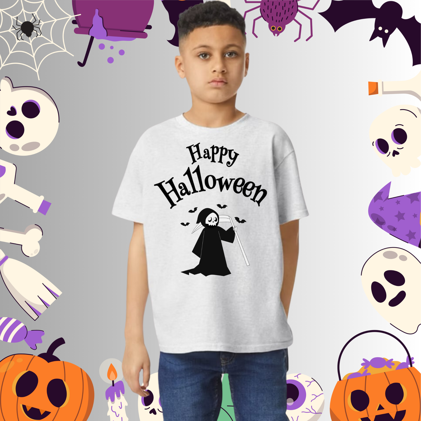 Youth Happy Halloween Reaper Tee