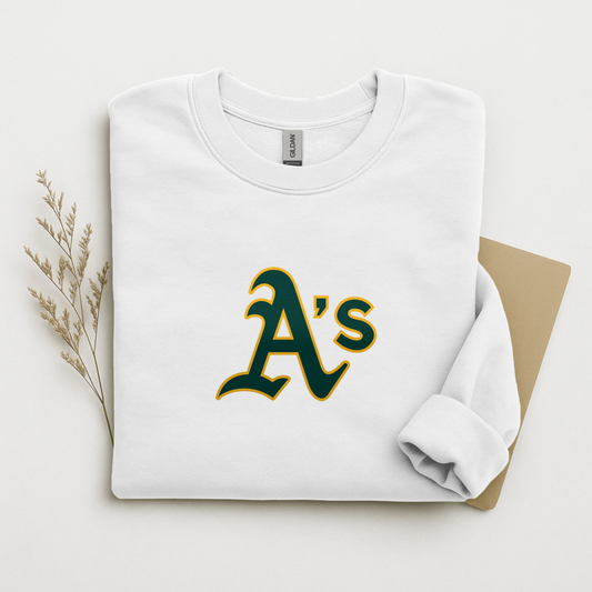 A’s Logo Gildan Sweatshirt Cotton