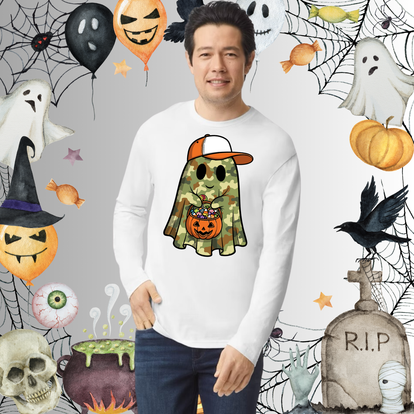 Adult Camo Ghost Long Sleeve