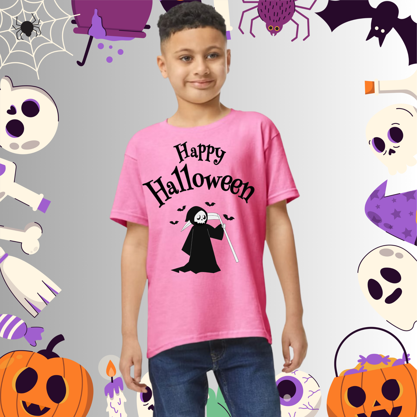 Youth Happy Halloween Reaper Tee