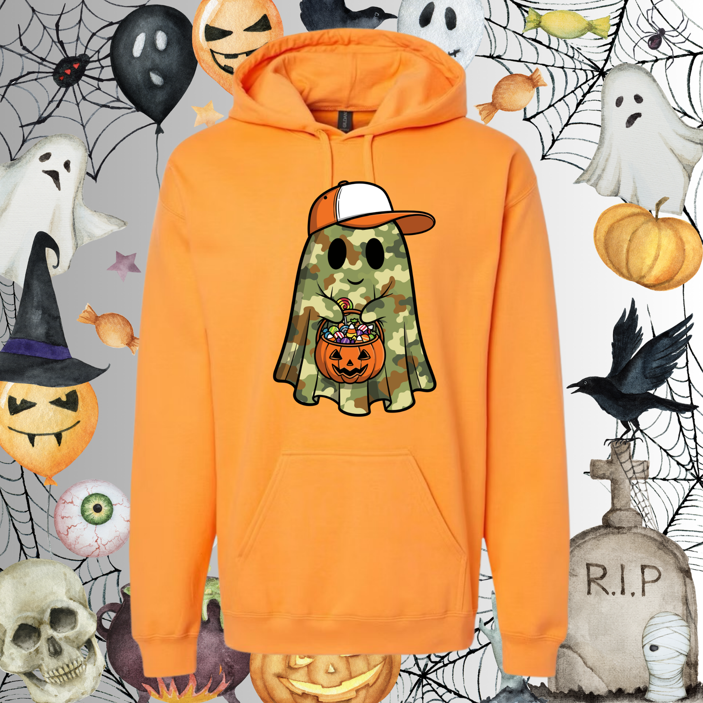 Adult Camo Ghost Hoodie