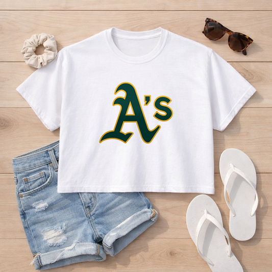 A’s Logo Comfort Color Boxy Crop