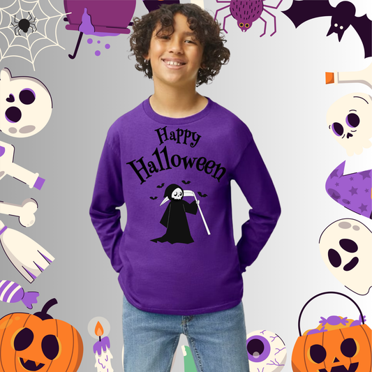 Youth Happy Halloween Reaper Long Sleeve