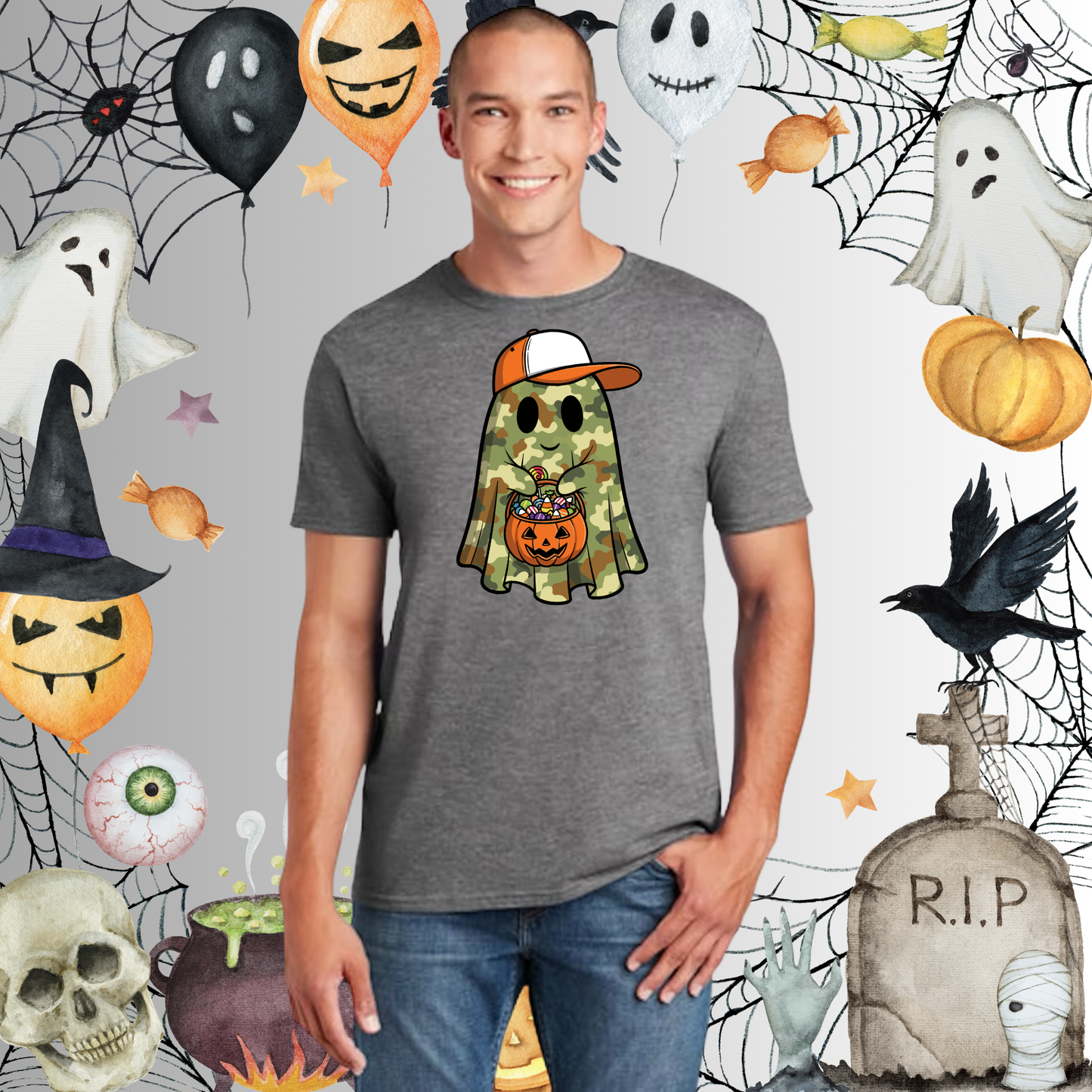 Adult Camo Ghost Tee