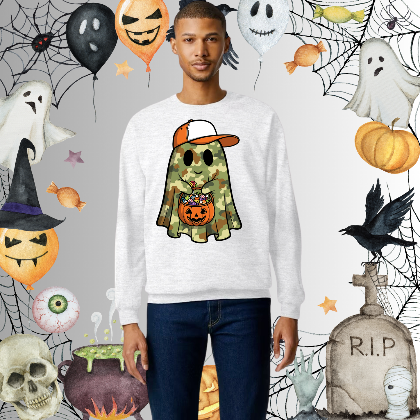 Adult Camo Ghost Sweatshirt