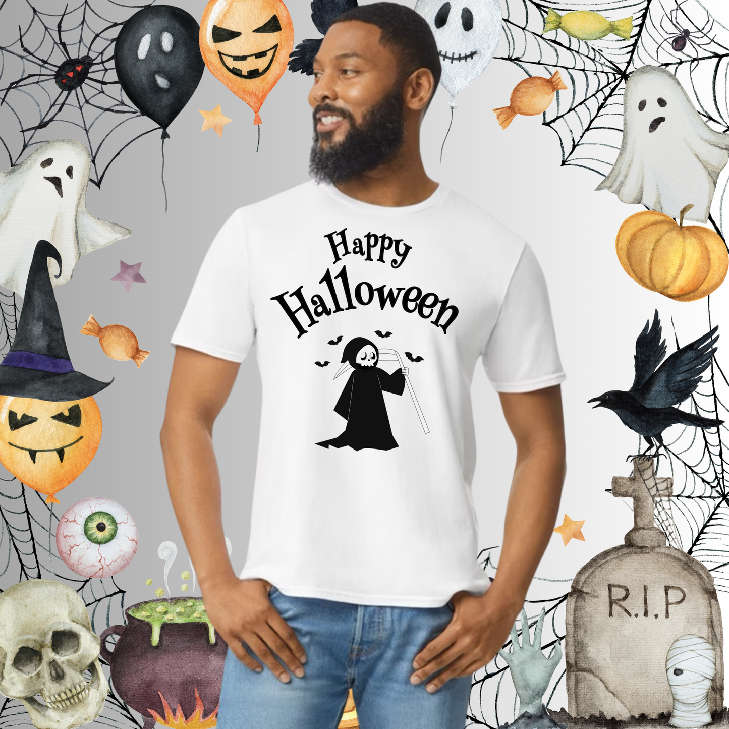 Adult Happy Halloween Reaper Tee