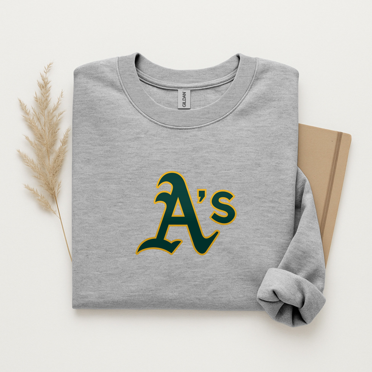 A’s Logo Gildan Sweatshirt Cotton