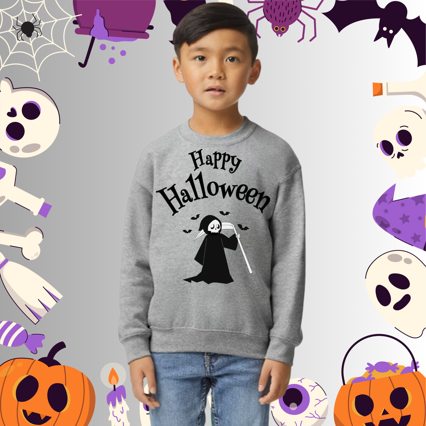 Youth Happy Halloween Reaper Sweatshirt
