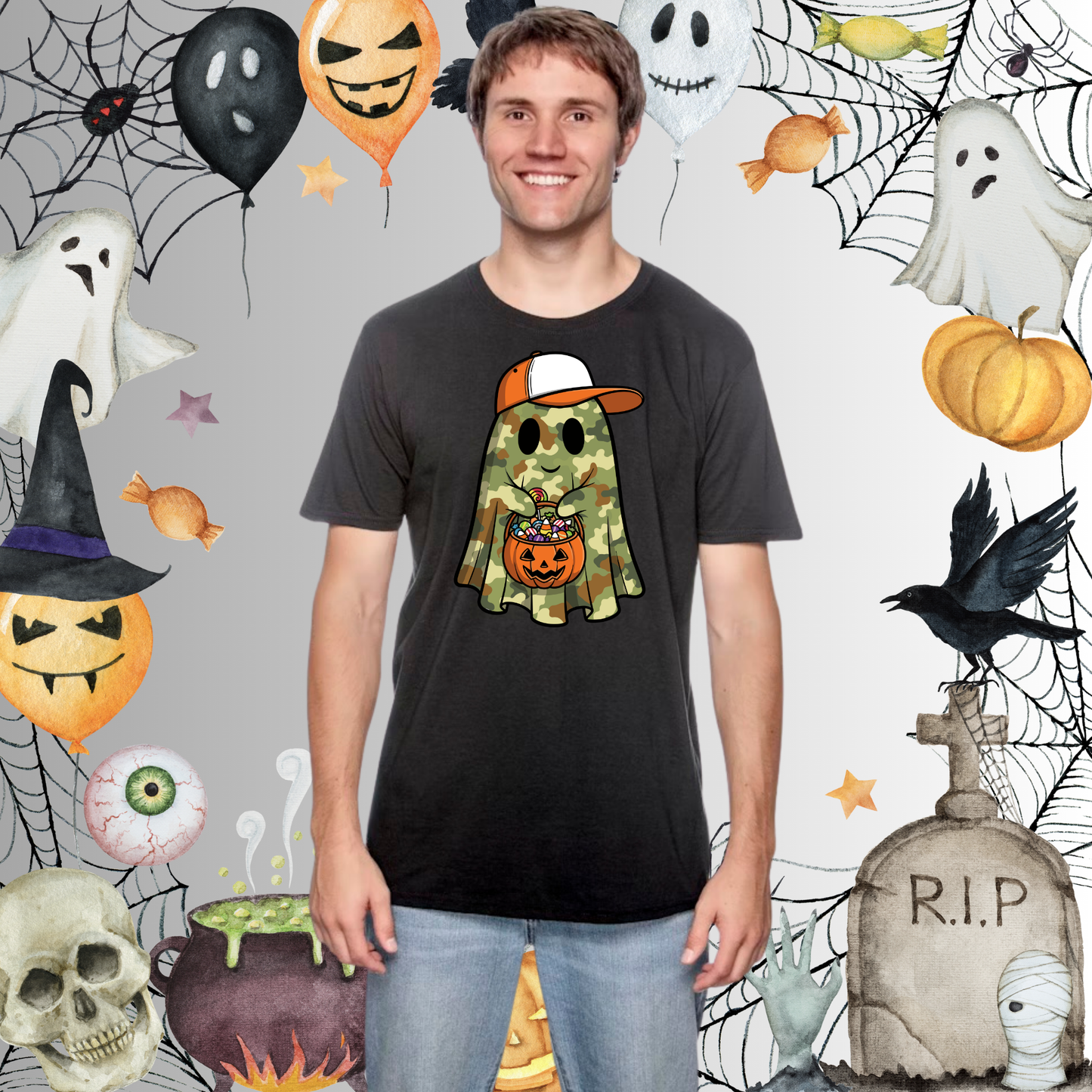 Adult Camo Ghost Tee