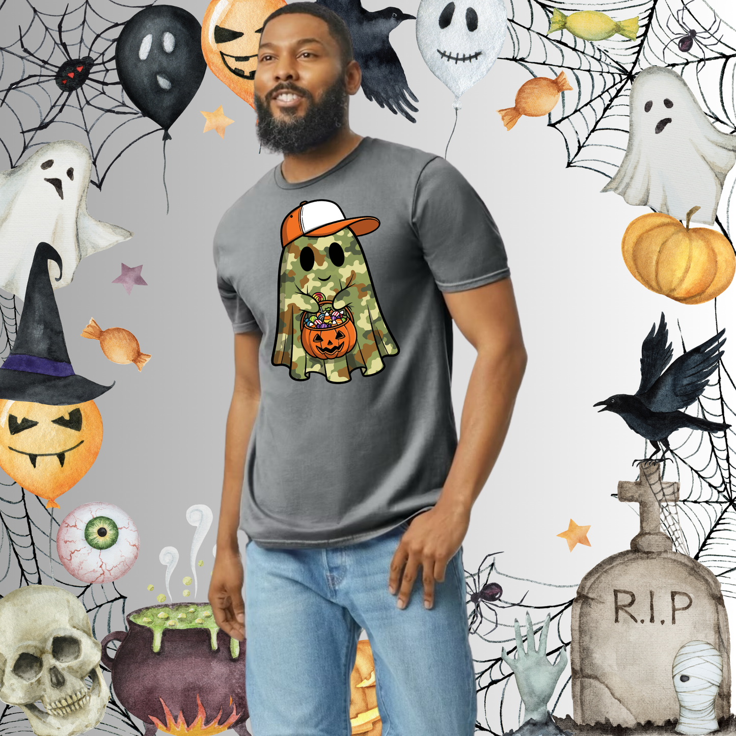 Adult Camo Ghost Tee