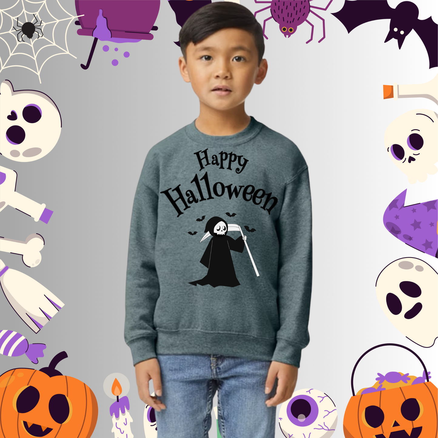 Youth Happy Halloween Reaper Sweatshirt