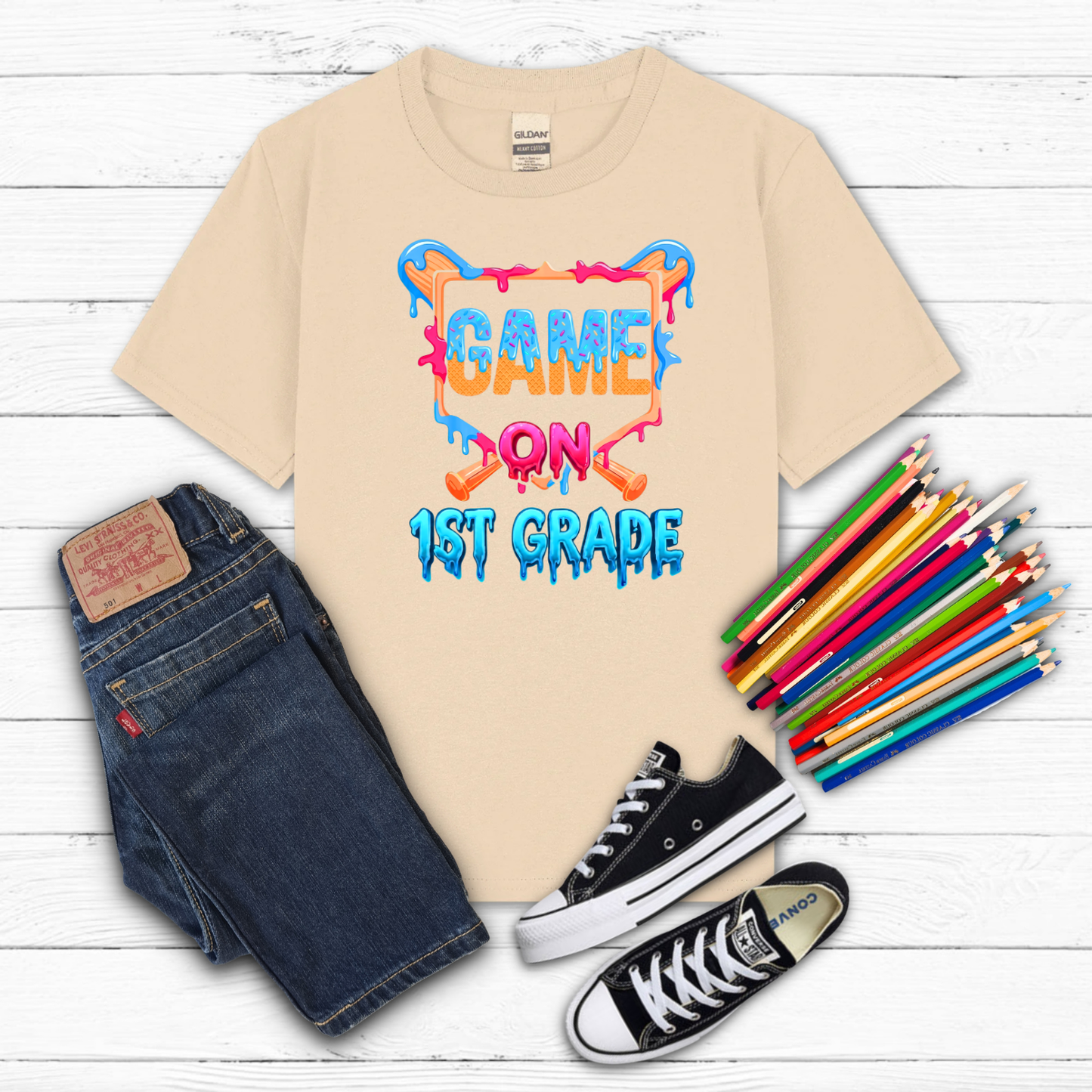 BTS Baseball Drip Cotton Tee