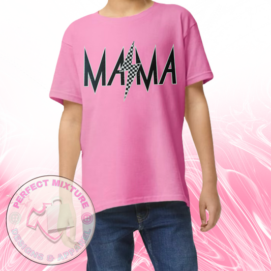 Mama Checkered Distressed Design Tee