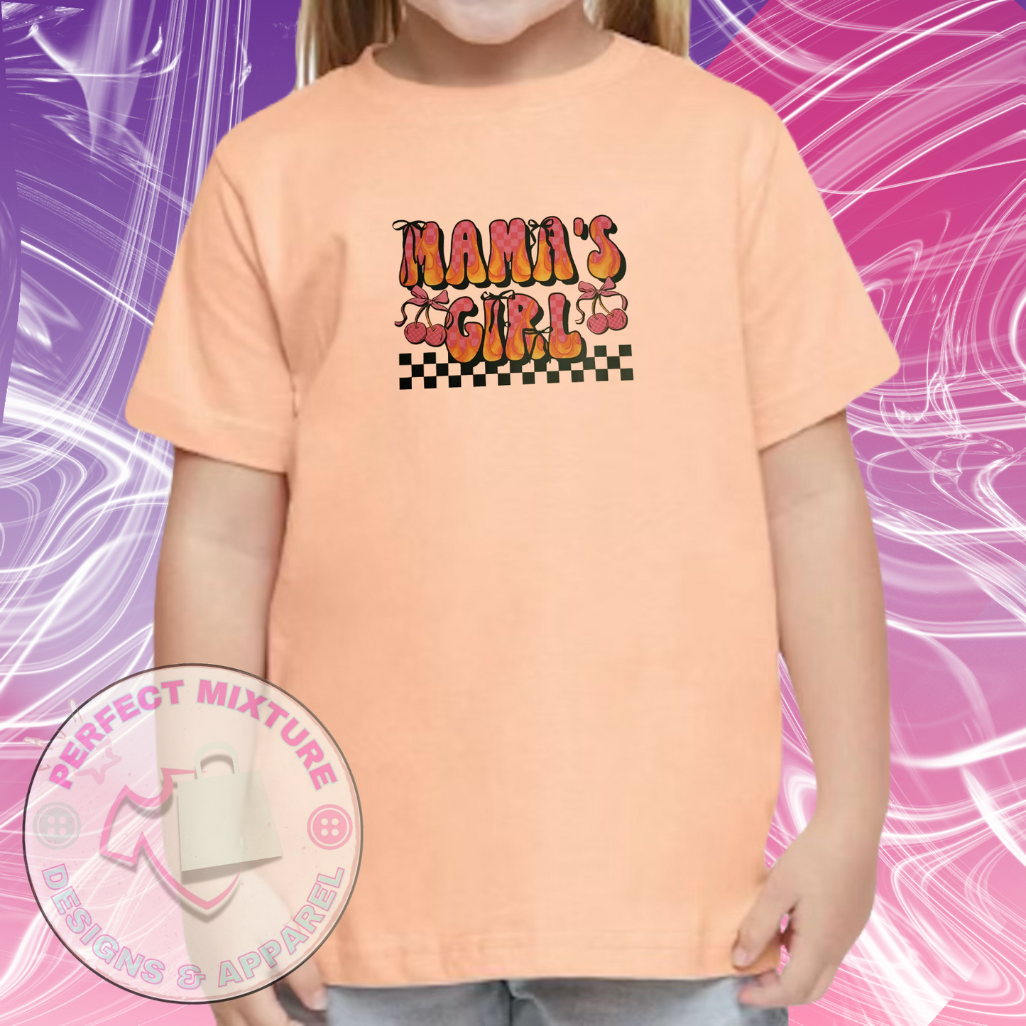 Mamas Girl Cherry Design Toddler Tee