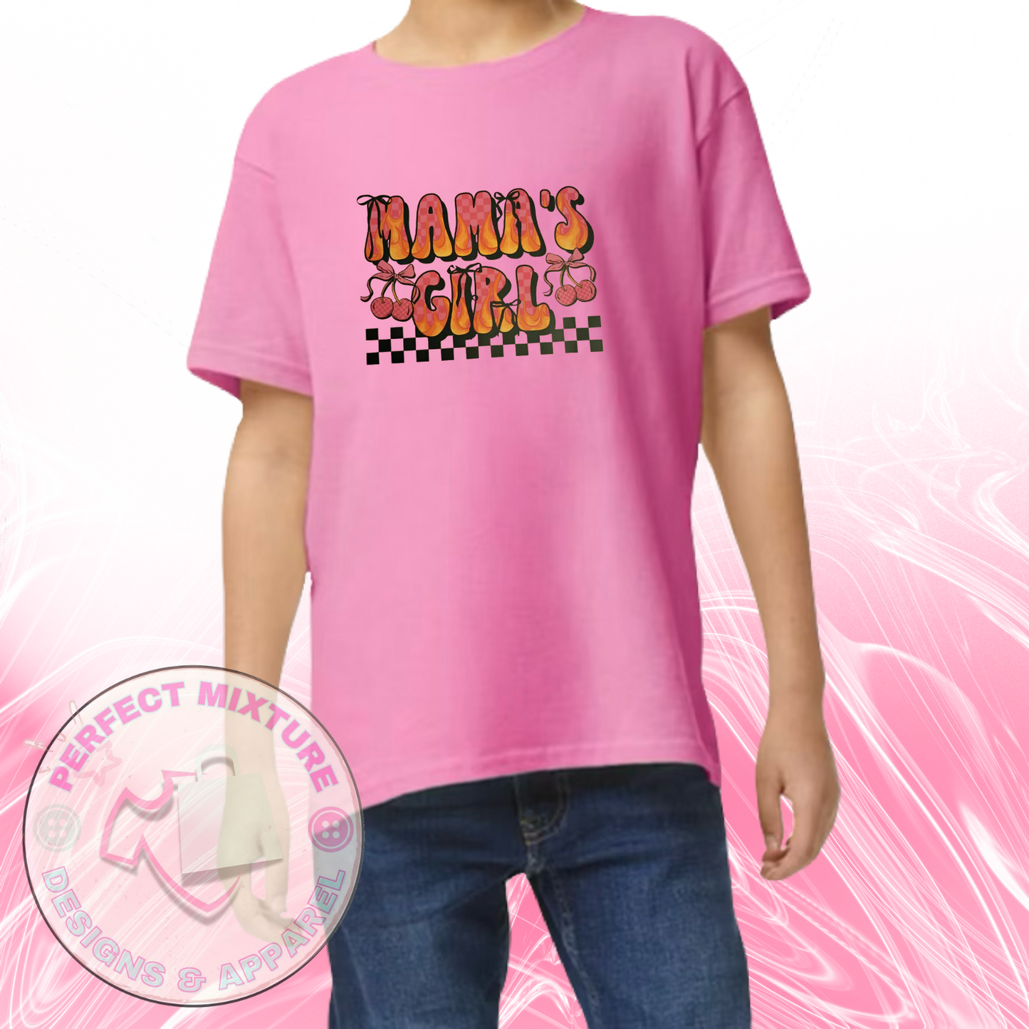 Mamas Girl Cherry Design Youth Tee