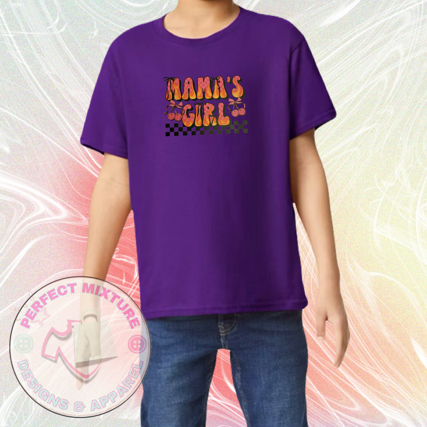 Mamas Girl Cherry Design Youth Tee